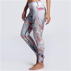 Women's High Waist Lifelike Fish Print Sports Workout Leggings Yoga Fitness Pants L16149