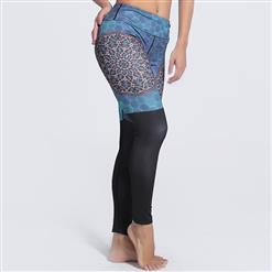 Women's High Waist Vintage Hexagon Print Sports Leggings Yoga Fitness Pants L16151