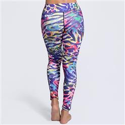 Women's Fashion High Waist Colorful Graffiti Print Sports Leggings Yoga Fitness Pants L16152