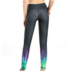Women's Fashion Black High Waist Printed Yoga Fitness Pants Sports Leggings L16160