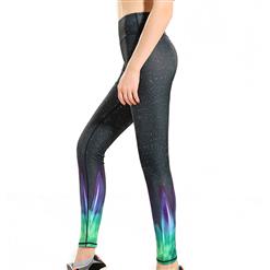 Women's Fashion Black High Waist Printed Yoga Fitness Pants Sports Leggings L16160