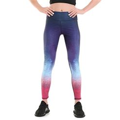 Women's Fashion High Waist Color Gradient Yoga Fitness Pants Sports Leggings L16162