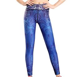 Classical Printed Yoga Pants, High Waist Tight Yoga Pants, Fashion Printed Fitness Pants, Casual Stretchy Sport Leggings, Women's High Waist Tight Full length Pants, #L16170