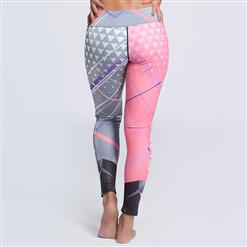 Women's High Waist Letter Triangle Print Sports Leggings Yoga Fitness Pants L16188