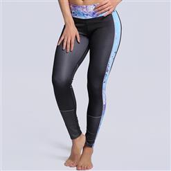 Classical Black Printed Yoga Pants, High Waist Tight Yoga Pants, Fashion Colorful Printed Fitness Pants, Casual Stretchy Sport Leggings, Women's High Waist Tight Full length Pants, #L16200