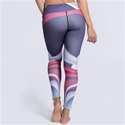 Women's Casual High Waist Printed Sports Workout Leggings Yoga Fitness Pants L16207