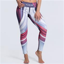 Classical Printed Yoga Pants, High Waist Tight Yoga Pants, Fashion Printed Fitness Pants, Casual Stretchy Sport Leggings, Women's High Waist Tight Full length Pants, #L16207