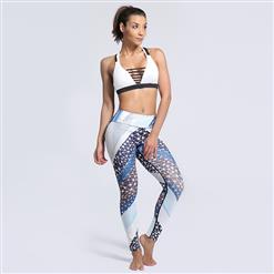 Women's Fashion High Waist Printed Sports Workout Leggings Yoga Fitness Pants L16214