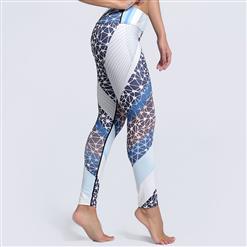 Women's Fashion High Waist Printed Sports Workout Leggings Yoga Fitness Pants L16214
