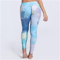 Women's Casual High Waist Rectangle Print Stretchy Sports Leggings Yoga Fitness Pants L16221