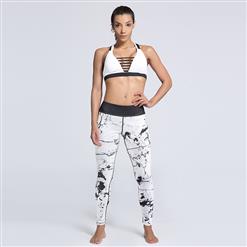 Women's Fashion High Waist Printed Stretchy Sports Leggings Yoga Fitness Pants L16224