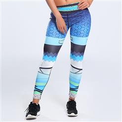 Classical Printed Yoga Pants, High Waist Tight Yoga Pants, Fashion Colorful Print Fitness Pants, Casual Stretchy Sport Leggings, Women's High Waist Tight Full length Pants, #L16229