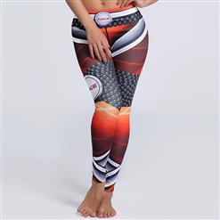 Women's Casual High Waist Printed Stretchy Sports Leggings Yoga Fitness Pants L16236