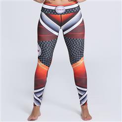 Classical Printed Yoga Pants, High Waist Tight Yoga Pants, Fashion Colorful Print Fitness Pants, Casual Stretchy Sport Leggings, Women's High Waist Tight Full length Pants, #L16236