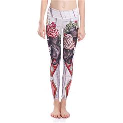 Classical Printed Yoga Leggings, High Waist Tight Yoga Pants, 3D Digital Printed Fitness Leggings, Stretchy Sport Leggings for Women, Ultra Soft Printed Workout Leggings, #L16243