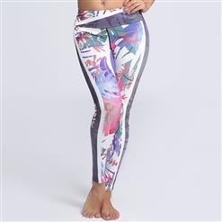 Classical Lovely Graffiti Print Yoga Pants, High Waist Tight Yoga Pants, Fashion Lovely Graffiti Print Fitness Pants, Casual Stretchy Sport Leggings, Women's High Waist Tight Full length Pants, #L16251