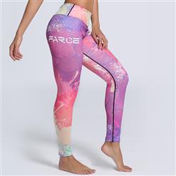 Women's Fashion High Waist Graffiti Print Stretchy Sports Leggings Yoga Fitness Pants L16253