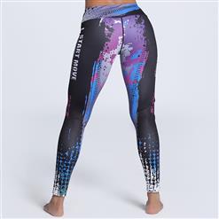 Women's Fashion High Waist Digital Graffiti Print Sports Leggings Yoga Fitness Pants L16257