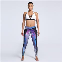 Women's Fashion High Waist Digital Graffiti Print Sports Leggings Yoga Fitness Pants L16257