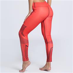 Women's Popular High Waist Digital Print Stretchy Sports Leggings Yoga Fitness Pants L16258