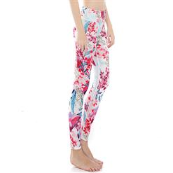 Women's Popular High Waist Floral Print Stretchy Sports Leggings Yoga Fitness Pants L16264