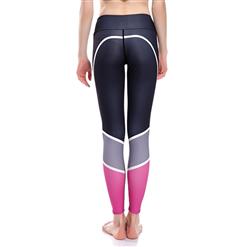 Women's Black/Pink High Waist Printed Stretchy Sports Leggings Yoga Fitness Pants L16267