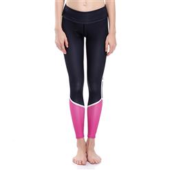 Classical Color Block Print Yoga Pants, High Waist Tight Yoga Pants, Fashion Color Block Print Fitness Pants, Casual Stretchy Sport Leggings, Women's High Waist Tight Full length Pants, #L16267