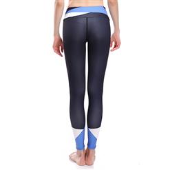 Women's Fashion Black High Waist Printed Stretchy Sports Leggings Yoga Fitness Pants L16268