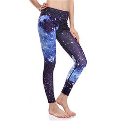 Women's Charming High Waist Starry Sky Print Stretchy Sports Leggings Yoga Fitness Pants L16271
