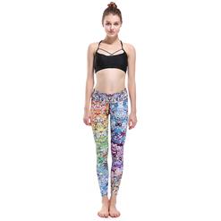 Women's Lovely High Waist Cartoon Print Stretchy Sports Leggings Yoga Fitness Pants L16334