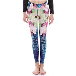 Lovely Beautiful Girl Print Yoga Pants, High Waist Tight Yoga Pants, Fashion Beautiful Girl Print Fitness Pants, Casual Stretchy Sport Leggings, Women's High Waist Tight Full length Pants, #L16335
