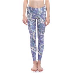 Lovely Printed Yoga Pants, High Waist Tight Yoga Pants, Fashion Printed Fitness Pants, Casual Stretchy Sport Leggings, Women's High Waist Tight Full length Pants, #L16366