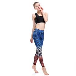 Women's High Waist Leopard Print Stretchy Sports Leggings Yoga Fitness Pants L16368