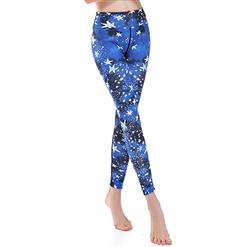 Women's Popular High Waist Star Print Stretchy Sports Leggings Yoga Fitness Pants L16371