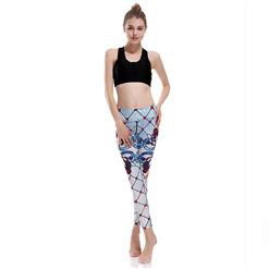 Fashion High Waist Clown Elements Print Stretchy Sports Leggings Yoga Fitness Pants L16377