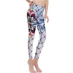 Fashion High Waist Clown Elements Print Stretchy Sports Leggings Yoga Fitness Pants L16377