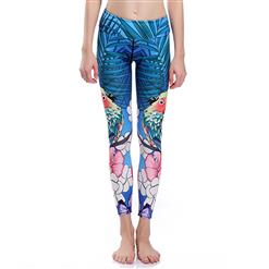 Popular High Waist Flower Print Stretchy Sports Leggings Yoga Fitness Pants L16381