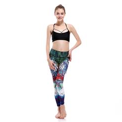 Fashion High Waist Retro Print Stretchy Sports Leggings Yoga Fitness Pants L16385