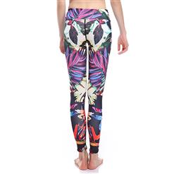 Fashion Colorful High Waist Digital Print Stretchy Sports Leggings Yoga Fitness Pants L16386