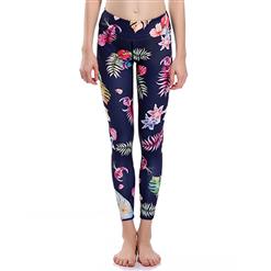 Fashion Casual High Waist Floral Print Stretchy Sports Leggings Yoga Fitness Pants L16387
