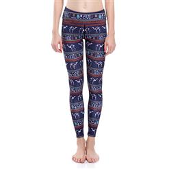 Retro Geometric Print Yoga Pants, High Waist Tight Yoga Pants, Fashion Geometric Print Fitness Pants, Casual Stretchy Sport Leggings, Women's High Waist Tight Full length Pants, #L16395