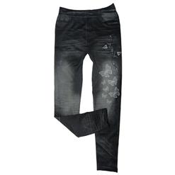 Fashion Butterfly Printed Leggings Imitation Denim Jeans Jeggings L5217