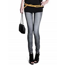 Fashion Black Leggings Imitation Denim Jeans Jeggings L5273