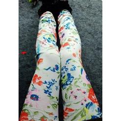 Fashion Orchid Legging, Lovely Orchid Pants, Orchid Pattern Leggings, #L5343