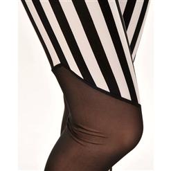 Vertical Stripes Stitching Gauze Leggings L5441