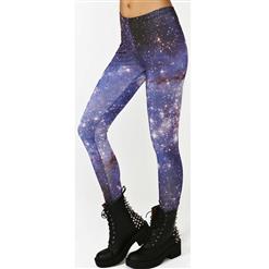 Sky Blue Galaxy Print Leggings L7856