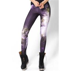 Dark Purple Sky Galaxy Legging, Universe Galaxy Pants, Dusky Ultimate Galaxy Leggings, #L7862