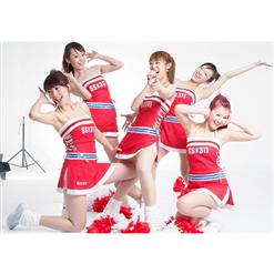Fashion Red Cheerleader Mini Dress Costume Set M1297