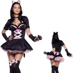 Sexy Cat Costumes,Sexy Kitten Costume,Bad Kitty Costume,#M1590,Sexy Halloween Costume Naughty Bunny Costume