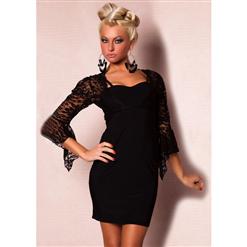 Lace Top Mini Dress, Lace Top With Sleeves Mini Dress, Sleeves Mini Dress, #M1658